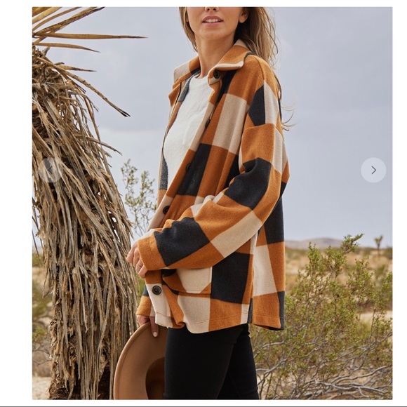 #14 ✨LAST ONE✨Boho Soft Textured Gingham Check Shirt Jacket - Picture 3 of 8